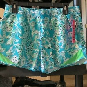 Lilly Pulitzer Turquoise Oasis Swimwear, Ocean‎ Trail short, M